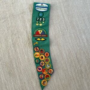 Vintage Girl Scout Sash and Pins